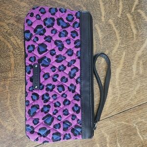 Vera Bradley Purple and Blue Leopard Print Wristlet